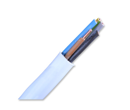 Kabel przewód YDYżo 5x2,5 450/750 okrągły biały NKT 172170004C0100 100m