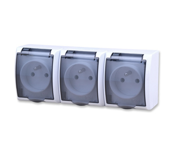 Ospel fala GNH-3HZ/00/d Gniazdo potrójne natynkowe bryzgoszczelne