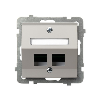 OSPEL SONATA GPK-2RS/p/82 Obudowa gniazda podwójnego Keystone skośna