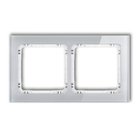 KARLIK DECO 15-0-DRS-2 Ramka uniwersalna podwójna - efekt szkła (ramka: szara; spód: biały)