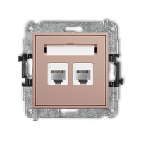 KARLIK ICON 62IGT-2 Mechanizm gniazda telefonicznego podwójnego 2xRJ11, 4-stykowy, beznarzędziowe