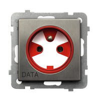 OSPEL SONATA STAL INOX GP-1RMZK/m/37 Gniazdo pojedyncze z uziemieniem DATA z kluczem uprawniającym