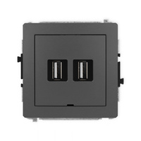 KARLIK DECO 28DGUSBBO-2  Gniazdo podwójne 2xUSB A-A 2.0