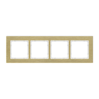 KARLIK DECO 8-0-DRA-4 Ramka uniwersalna poczwórna - aluminium szczotkowane (ramka: kolor mosiężny; spód: biały)