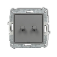 KARLIK ICON 27IWPUS-10.11 Łącznik jednobiegunowy  ze schodowym w stylu amerykańskim (dwa klawisze bez piktogramów