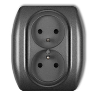 KARLIK TREND 11GP-2zp  Gniazdo podwójne z uziemieniem 2x(2P+Z) (przesłony torów prądowych)