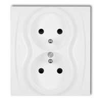 KARLIK LOGO LGP-2zp  Gniazdo podwójne z uziemieniem 2x(2P+Z) (przesłony torów prądowych)