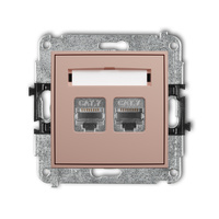 KARLIK ICON 62IGK-10 Mechanizm gniazda komputerowego podwójnego 2xRJ45, kat. 7, ekranowany, 8-stykowy