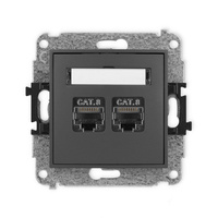 KARLIK ICON 28IGK-12  Gniazdo komputerowe podwójne 2xRJ45