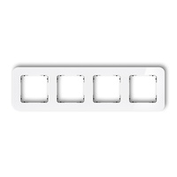 KARLIK ICON 0-12-IRSZ-4 Ramka uniwersalna poczwórna zaokrąglona - efekt szkła (ramka: biała; spód: czarny)