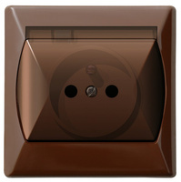 OSPEL AKCENT GPH-1AZ/24/d Gniazdo bryzgoszczelne z/u IP-44 brąz