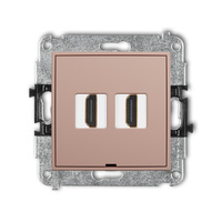 KARLIK ICON 62IHDMIBO-4 Mechanizm gniazda podwójnego HDMI 2.0, 4K, bez pola opisowego