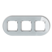 KARLIK ICON 15-12-IRSO-3 Ramka uniwersalna potrójna okrągła - efekt szkła (ramka: szara; spód: czarny)