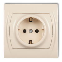 KARLIK LOGO 1LGP-1sp  Gniazdo pojedyncze z uziemieniem SCHUKO 2P+Z (przesłony torów prądowych)