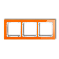 KARLIK DECO 13-0-DRS-3 Ramka uniwersalna potrójna - efekt szkła (ramka: pomarańczowa; spód: biały)