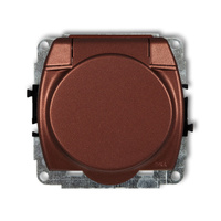 KARLIK TREND 9GPB-1zp  Gniazdo bryzgoszczelne z uziemieniem 2P+Z (klapka brązowy metalik