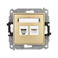 KARLIK ICON 29IGTK  Gniazdo telefoniczne pojedyńcze  1xRJ11 + komputerowego pojedynczego 1xRJ45