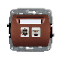 KARLIK TREND 9GFK-1  Gniazdo antenowe pojedyńcze   typu F (SAT) + gniazda komp. poj. 1xRJ45