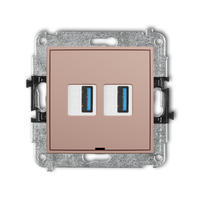 KARLIK MINI 62MGUSBBO-6 Mechanizm gniazda podwójnego 2xUSB A-A 3.0, bez pola opisowego