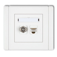 KARLIK FLEXI FGFK-3  Gniazdo antenowe poj. typu F (SAT) +  Gniazdo komp. poj. 1xRJ45