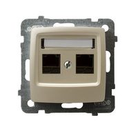 OSPEL KARO GPK-2S/K/m/42 Gniazdo komputerowe podwójne, kat. 5e MMC