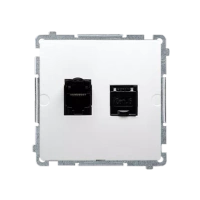 Kontakt-Simon Basic Gniazdo RJ45 kat 6 podw. z przesł. BM62.01/11 Biały