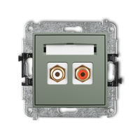 KARLIK ICON 61IGRCA-2 Mechanizm gniazda podwójnego RCA (typu cinch - biały i czerwony, pozłacany)