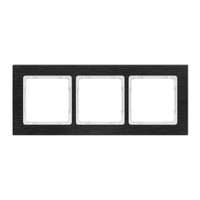 KARLIK DECO 12-0-DRA-3 Ramka uniwersalna potrójna - aluminium szczotkowane (ramka: czarna; spód: biały)