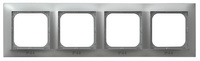 OSPEL IMPRESJA RH-4Y/18 Ramka poczwórna do łączników IP-44 srebro