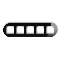 KARLIK ICON 12-12-IRSO-5 Ramka uniwersalna pięciokrotna okrągła - efekt szkła (ramka: czarna; spód: czarny)