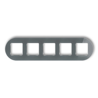 KARLIK ICON 28-0-IRSO-5 Ramka uniwersalna pięciokrotna okrągła - efekt szkła (ramka: grafitowa; spód: biały)