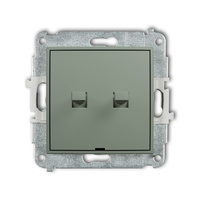 KARLIK ICON 61IWPUS-10.11 Mechanizm łącznika jednobiegunowego ze schodowym w stylu amerykańskim (dwa klawisze bez piktogramów,wspólne zasilanie)