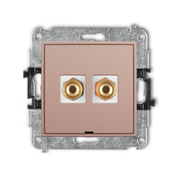 KARLIK ICON 62IGGBO-4 Mechanizm gniazda głośnikowego pojedynczego, bez pola opisowego (typu banan - czerwony i czarny, pozłacany, 4 mm2, skręcany)