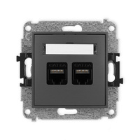 KARLIK ICON 28IGK-8  Gniazdo komputerowe podwójne 2xRJ45