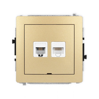 KARLIK DECO 29DGTKBO Gniazdo telefoniczne pojedyńcze 1xRJ11 + komputerowego pojedynczego 1xRJ45