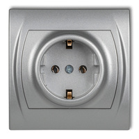 KARLIK LOGO 7LGP-1s Gniazdo pojedyncze z uziemieniem SCHUKO 2P+Z (bez przesłon torów prądowych)