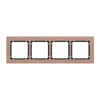 KARLIK DECO 9-12-DRA-4 Ramka uniwersalna poczwórna - aluminium szczotkowane (ramka: kolor miedziany; spód: czarny)