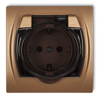 KARLIK LOGO 8LGPB-1sd Gniazdo bryzgoszczelne z uziemieniem SCHUKO 2P+Z (klapka dymna, bez przesłon torów prądowych)