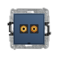 KARLIK MINI 64MGGBO-4 Mechanizm gniazda głośnikowego pojedynczego, bez pola opisowego (typu banan - czerwony i czarny, pozłacany, 4 mm2, skręcany)