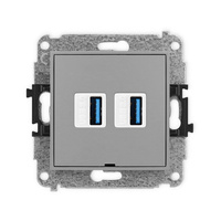 KARLIK ICON 27IGUSBBO-6  Gniazdo podwójne 2xUSB A-A 3.0