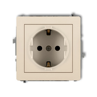 KARLIK DECO 1DGP-1sp  Gniazdo pojedyńcze  z uziemieniem SCHUKO 2P+Z (przesłony torów prądowych)