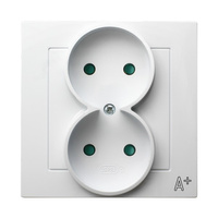 OSPEL AS GP-2GAP/00 ANTYBAKTERYJNY Gniazdo podwójne z przesłonami, kompletne