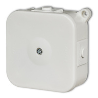 KARLIK Puszka natynkowa hermetyczna instalacyjna bez złączek 80x80mm PHS-2 biała IP44
