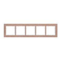 KARLIK DECO 9-0-DRA-5 Ramka uniwersalna pięciokrotna - aluminium szczotkowane (ramka: kolor miedziany; spód: biały)