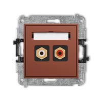 KARLIK MINI 63MGRCA-2 Mechanizm gniazda podwójnego RCA (typu cinch - biały i czerwony, pozłacany)