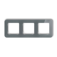 KARLIK ICON 28-0-IRSZ-3 Ramka uniwersalna potrójna zaokrąglona - efekt szkła (ramka: grafitowa; spód: biały)