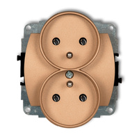 KARLIK TREND 8GPR-2z Mechanizm gniazda podwójnego do ramki poziomej z uziemieniem 2x(2P+Z) (bez przesłon torów prądowych)