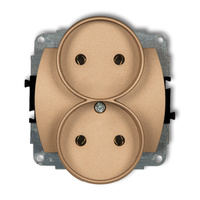 KARLIK TREND 8GPR-2p  Gniazdo podwójne do ramki poziomej bez uziemienia 2x2P (przesłony torów prądowych)