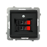 OSPEL SONATA GG-2R/m/33 Gniazdo głośnikowe podwójne czarny metalik