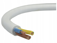 ELTRIM Kabel Przewód Mieszkaniowy OMY 3x1,5mm2 03VV-F300/300V biały okrągły 1m  WCB4003E005BF0J